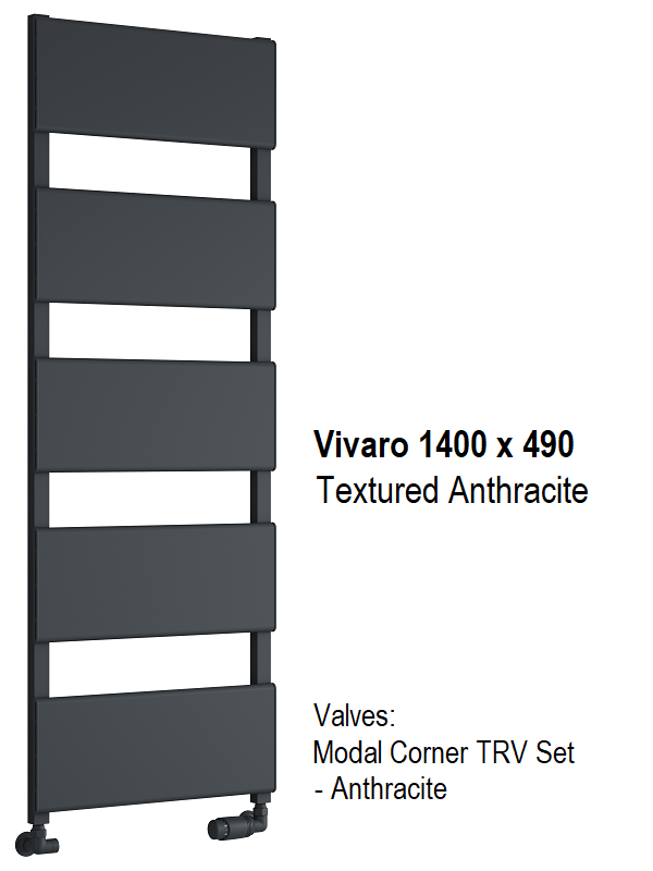 Vivaro Aluminium Towel Rail - 1400 x 490mm